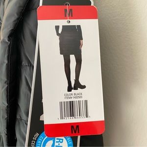 Aventure quilted, down, fleece-lined black mini skirt NEW WITH TAGS Sz M